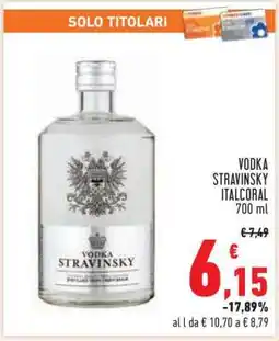 Conad Vodka Stravinsky Italcoral 700 ml offerta