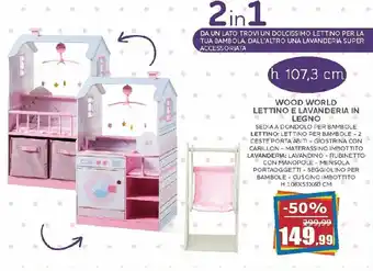 Happy Casa Wood World Lettino e Lavanderia in Legno H 106x53x60 cm offerta