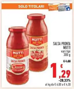 Conad SALSA PRONTA MUTTI offerta