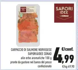 Conad CARPACCIO DI SALMONE NORVEGESE SAPORI&IDEE CONAD offerta