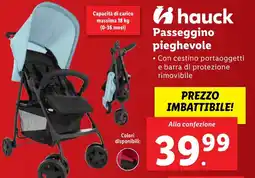 Lidl hauck Passeggino pieghevole offerta