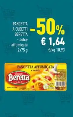 Conad PANCETTA A CUBETTI BERETTA offerta