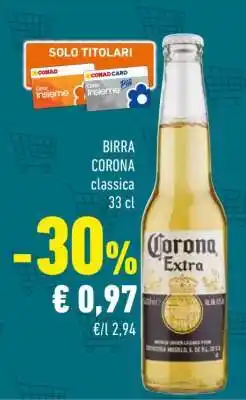 Conad BIRRA CORONA classica 33 cl offerta