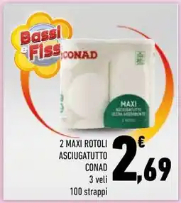 Conad 2 MAXI ROTOLI ASCIUGATUTTO CONAD offerta