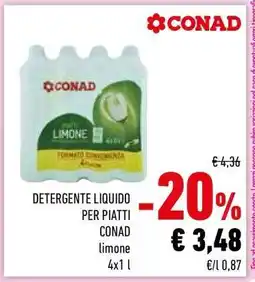 Conad DETERGENTE LIQUIDO PER PIATTI CONAD offerta