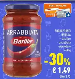 Conad Sughi Pronti Barilla offerta