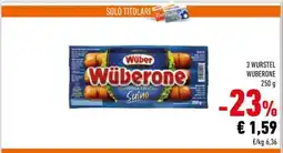 Conad 3 Wurstel Wuberone offerta