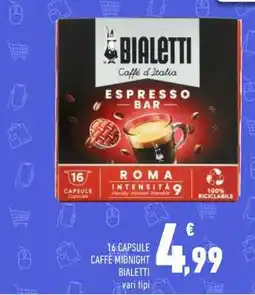 Conad 16 Capsule Caffè Midnight Bialetti offerta