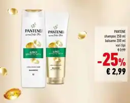 Conad PANTENE shampoo 250 ml balsamo 200 ml vari tipi offerta