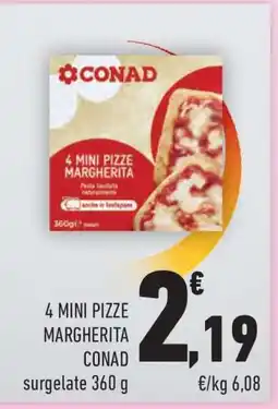 Conad 4 MINI PIZZE MARGHERITA CONAD offerta