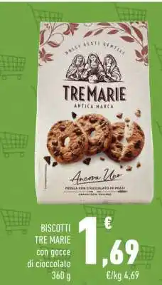Conad BISCOTTI TRE MARIE con gocce di cioccolato offerta