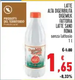 Conad LATTE ALTA DIGERIBILITÀ DIGEMILK FATTORIA LATTE SANO ROMA offerta