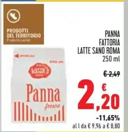 Conad Panna Fattoria Latte Sano Roma offerta