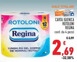 Conad Carta Igienica Rotoloni Regina offerta