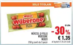 Conad Würstel di Pollo Wuberone Wuber offerta