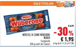 Conad Würstel di Suino Wüberone offerta