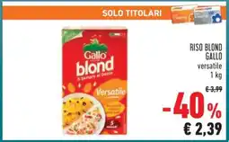 Conad RISO BLOND GALLO versatile 1 kg offerta