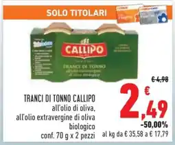 Conad TRANCI DI TONNO CALLIPO offerta