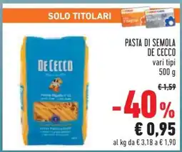 Conad Pasta di Semola De Cecco offerta
