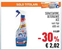 Conad SGRASSATORE, DETERGENTE ACE offerta