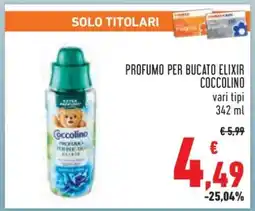 Conad Profumo per Bucato Elixir Coccolino offerta