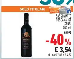 Conad Sassomatto Toscana IGT Sensi offerta