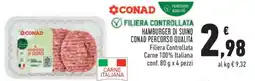 Conad HAMBURGER DI SUINO CONAD PERCORSO QUALITA' offerta