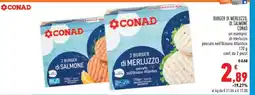 Conad BURGER DI MERLUZZO, DI SALMONE CONAD offerta