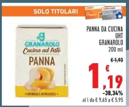 Conad Panna da Cucina UHT Granarolo 200 ml offerta