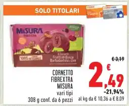 Conad CORNETTO FIBREXTRA MISURA offerta