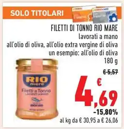 Conad FILETTI DI TONNO RIO MARE offerta