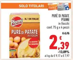 Conad PURÈ DI PATATE PFANNI offerta