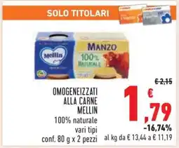 Conad OMOGENEIZZATI ALLA CARNE MELLIN offerta