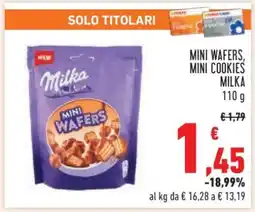 Conad MINI WAFERS, MINI COOKIES MILKA offerta
