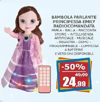 Bambola Parlante Principessa Emily Radiocomandata