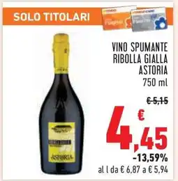 Conad VINO SPUMANTE RIBOLLA GIALLA ASTORIA offerta