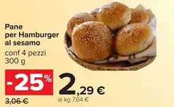 Carrefour Pane per Hamburger al sesamo offerta