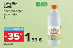 Carrefour Latte Bio Zymil parzialmente scremato offerta