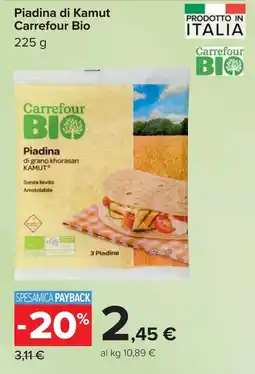 Carrefour Piadina di Kamut Carrefour Bio offerta