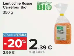 Carrefour Lenticchie Rosse Carrefour Bio offerta