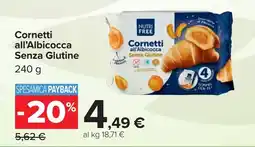 Carrefour Cornetti all'Albicocca Senza Glutine offerta