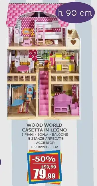 Wood World Casetta in Legno H 90x59x33 cm