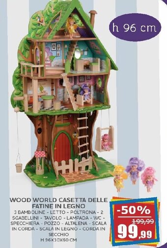 Happy Casa Wood World Casetta Delle Fatine in Legno h 96 cm offerta
