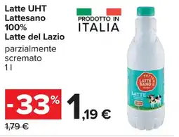 Carrefour Latte UHT Lattesano 100% Latte del Lazio offerta