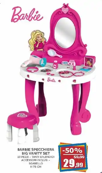 Happy Casa Barbie Specchiera Big Vanity Set H 78 cm offerta