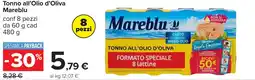 Carrefour Tonno all'Olio d'Oliva Mareblu offerta