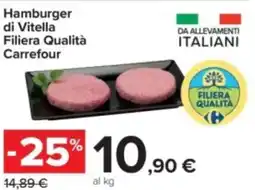 Carrefour Iper Hamburger di vitella filiera qualità CARREFOUR offerta