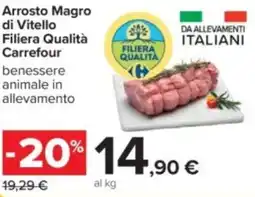 Carrefour Iper Arrosto magro di vitello filiera qualità CARREFOUR offerta
