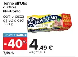 Carrefour Tonno all'Olio di Oliva Nostromo offerta