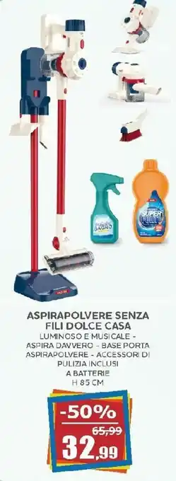 Happy Casa Aspirapolvere Senza Fili Dolce Casa H 85 cm offerta